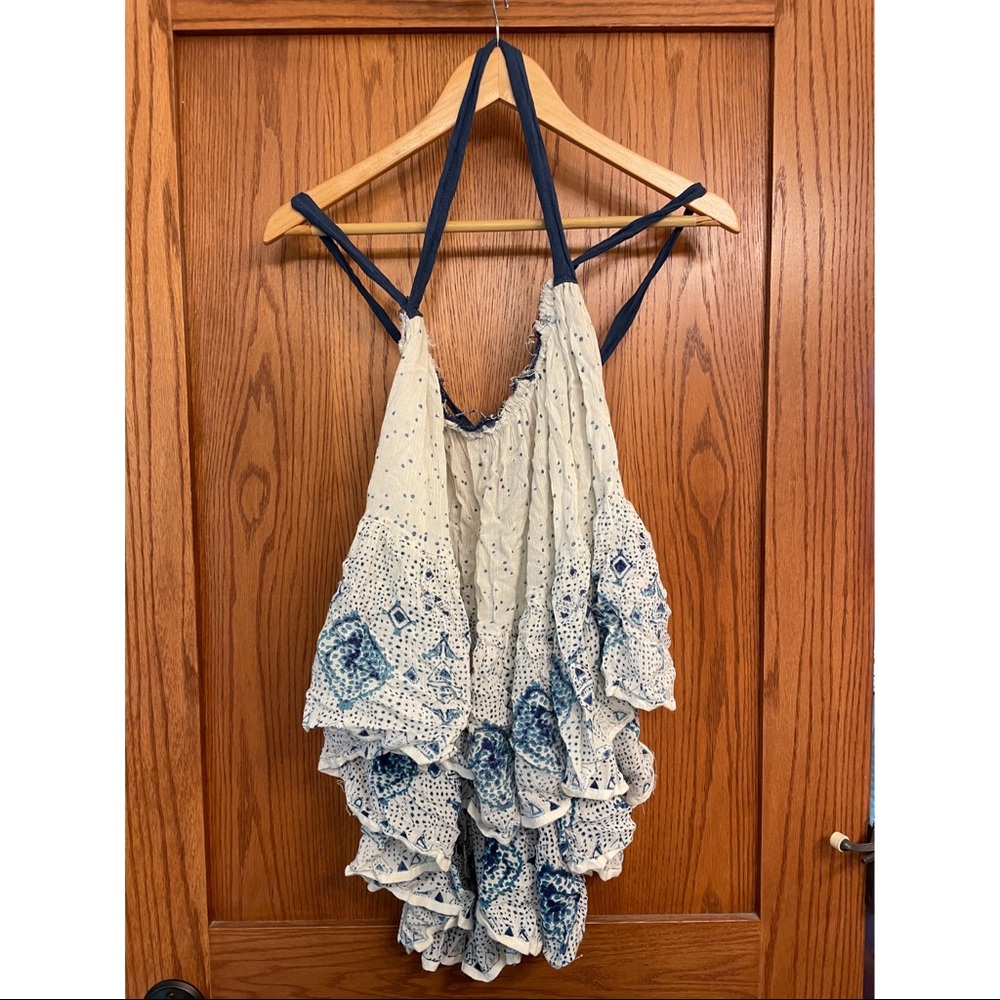 Free People One “Living Large” Tie Back Top M/L
